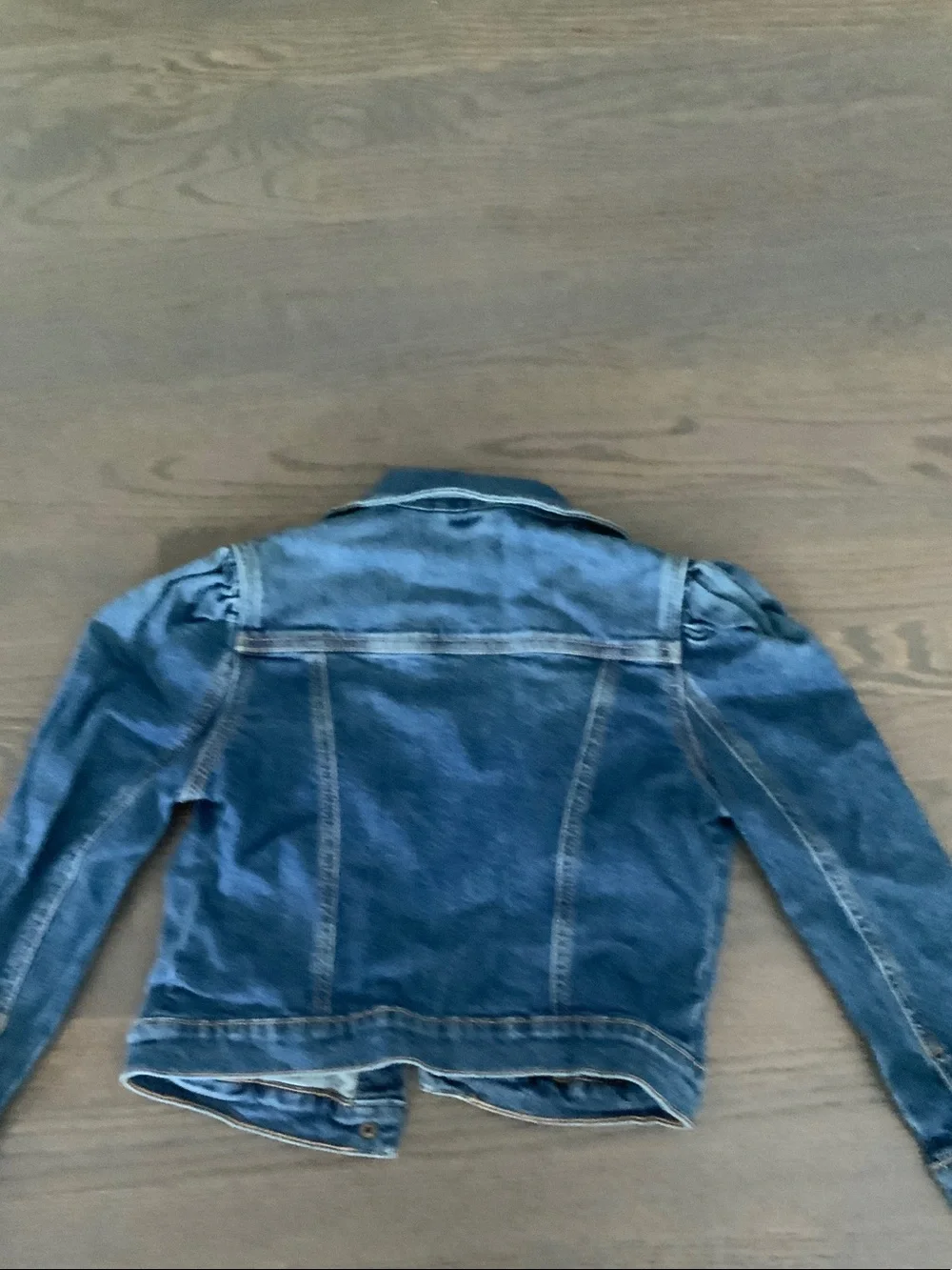 GAP Girls Large Blue Denim Jacket with Puff Shoulders